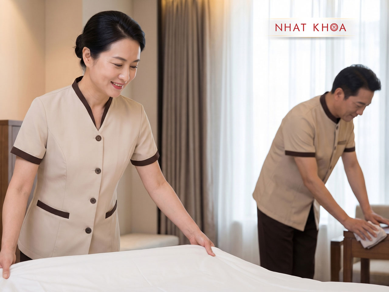 Đồng phục buồng phòng tối ưu sự thoải mái và hiệu suất làm việc.