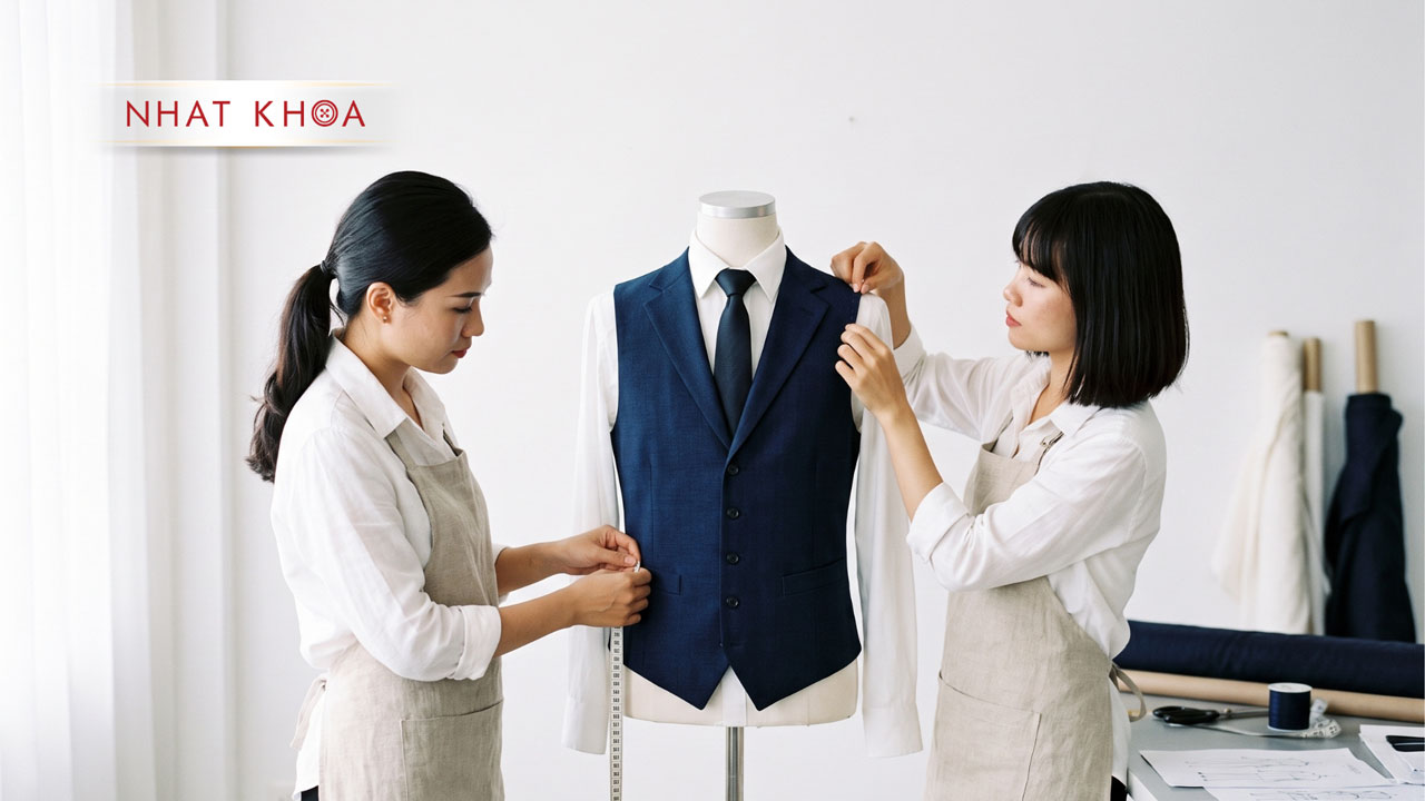May đo theo số đo thực tế giúp trang phục vừa vặn.