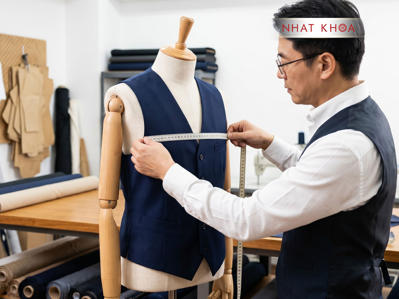 Đồng phục áo gile nhà hàng thiết kế vừa vặn, thể hiện phong cách chuyên nghiệp.