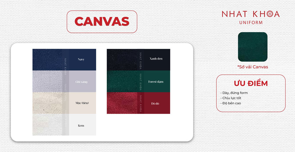 Bảng màu vải canvas