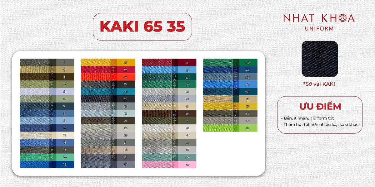 Bảng màu vải Kaki 6535
