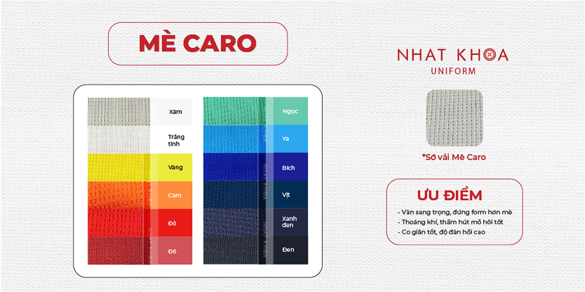 Bảng màu vải mè caro