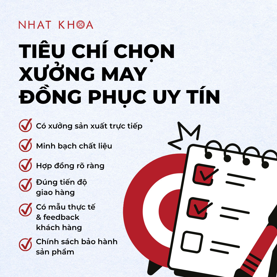 Tiêu chí chọn xưởng may đồng phục uy tín và chuyên nghiệp.