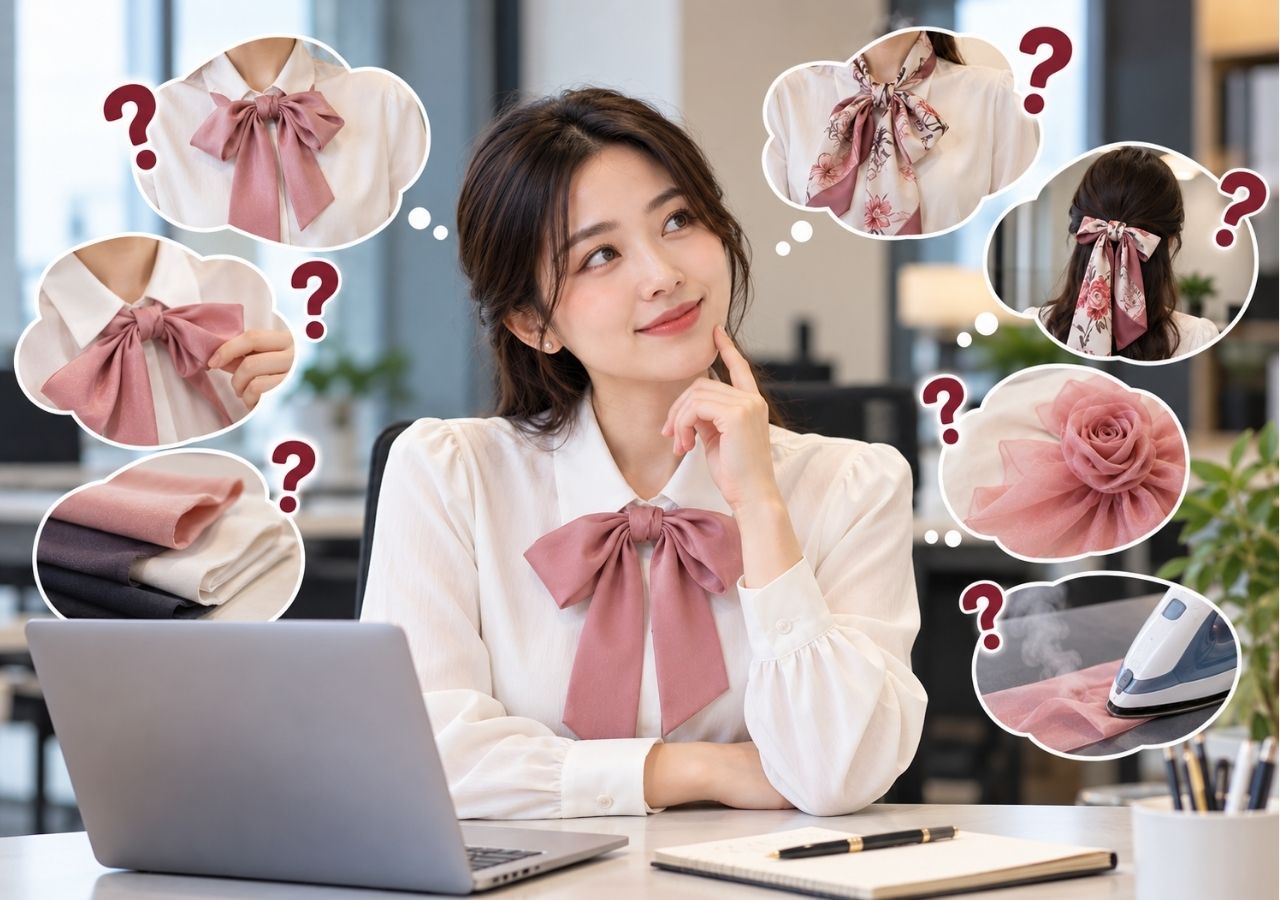 Những câu hỏi thường gặp khi thắt và phối nơ áo.