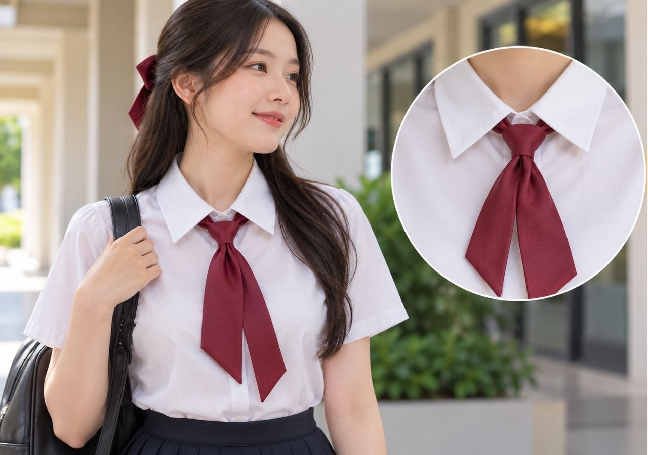 Cách thắt nơ áo thủy thủ gọn gàng cho đồng phục học sinh.