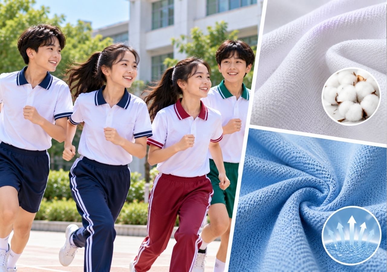 Vải cotton 65/35 và thun cá sấu là hai lựa chọn hàng đầu cho đồng phục mùa hè.