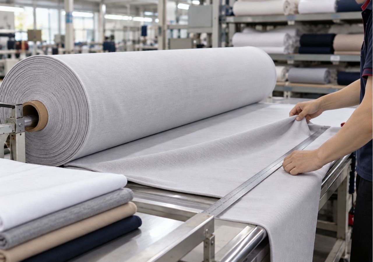 Khổ vải cotton được đo để tính lượng mét theo kilôgam.