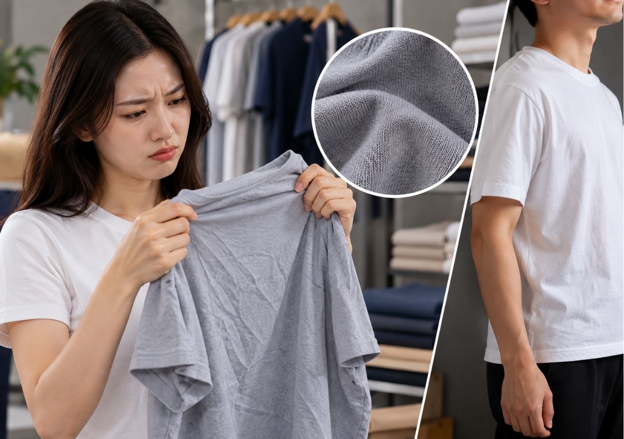 Vải cotton 2 chiều ít co giãn và dễ nhăn hơn khi sử dụng.