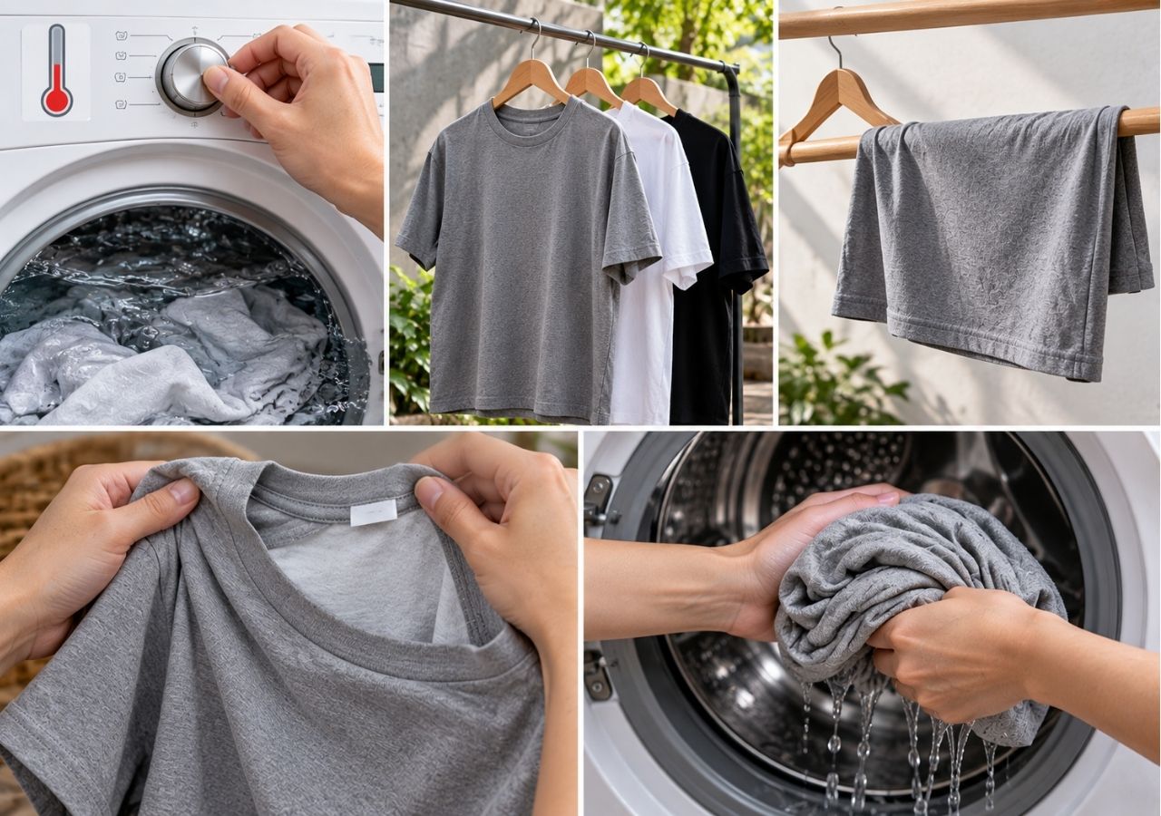Giặt và phơi đúng cách giúp áo cotton 2 chiều giữ form bền lâu.