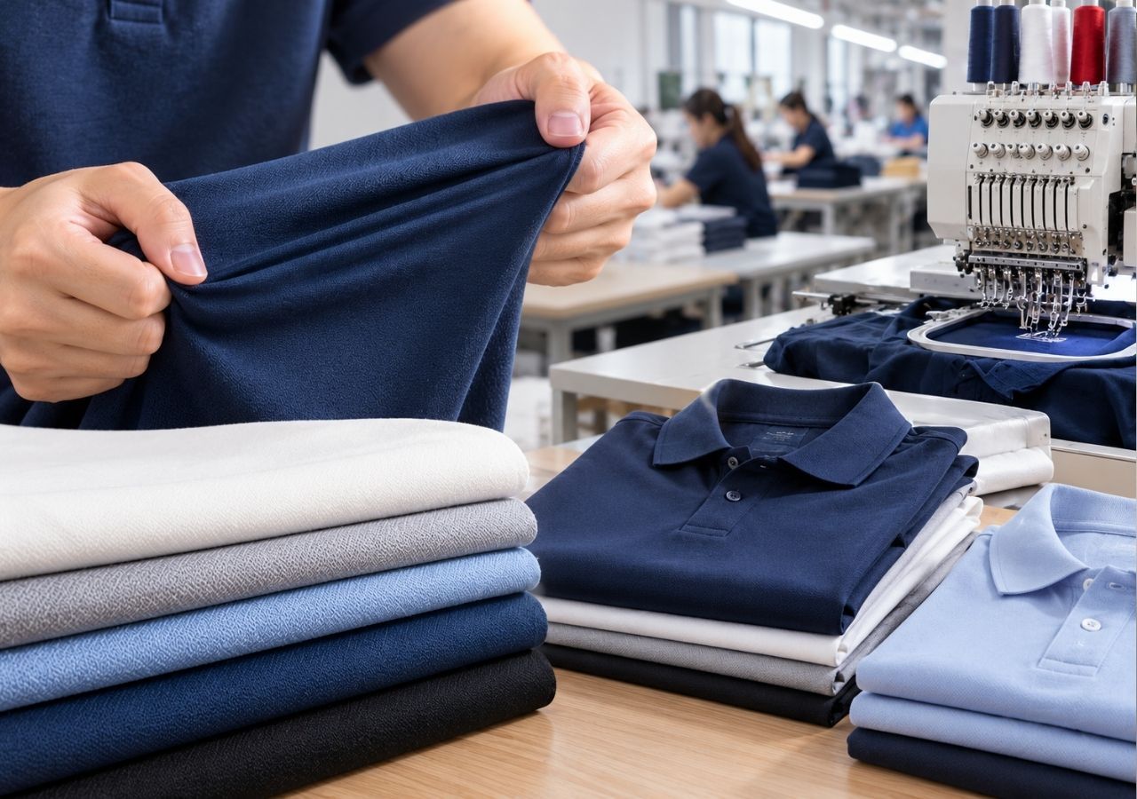 Vải cotton 4 chiều bền đẹp, phù hợp may đồng phục doanh nghiệp.