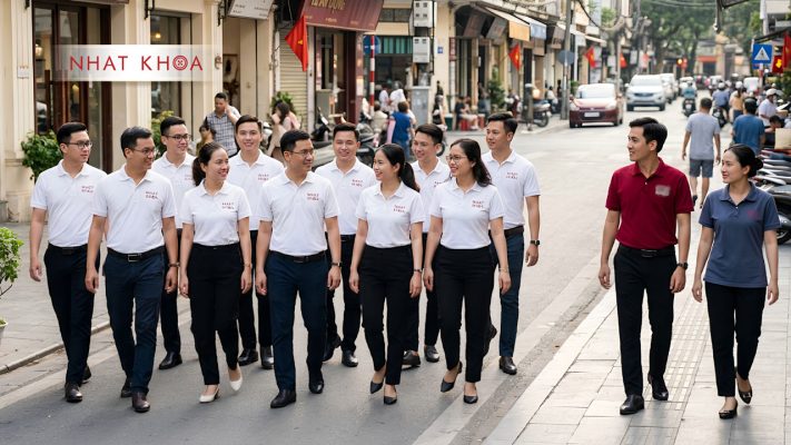 Thiết kế áo thun đồng phục thoáng mát, tối ưu trải nghiệm mặc cả ngày dài.