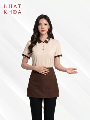 Áo Thun Polo Đồng Phục Phối Nâu Cho Quán Cafe