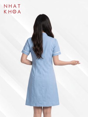 Alternative view of Đầm Đồng Phục Điều Dưỡng Cổ Trụ Viền Trắng