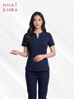 Bộ Đồng Phục Điều Dưỡng Cổ Chữ V Hiện Đại