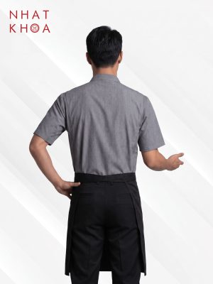 Alternative view of Đồng Phục Bếp Xám Cổ Đứng Tối Giản